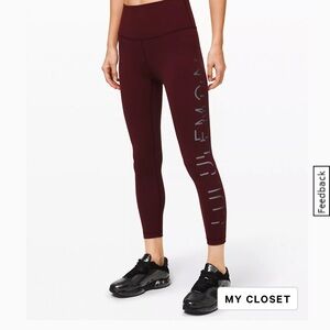 lululemon athletica High-Rise Logo Crop Legging - Wine